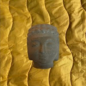gray buddha head planter